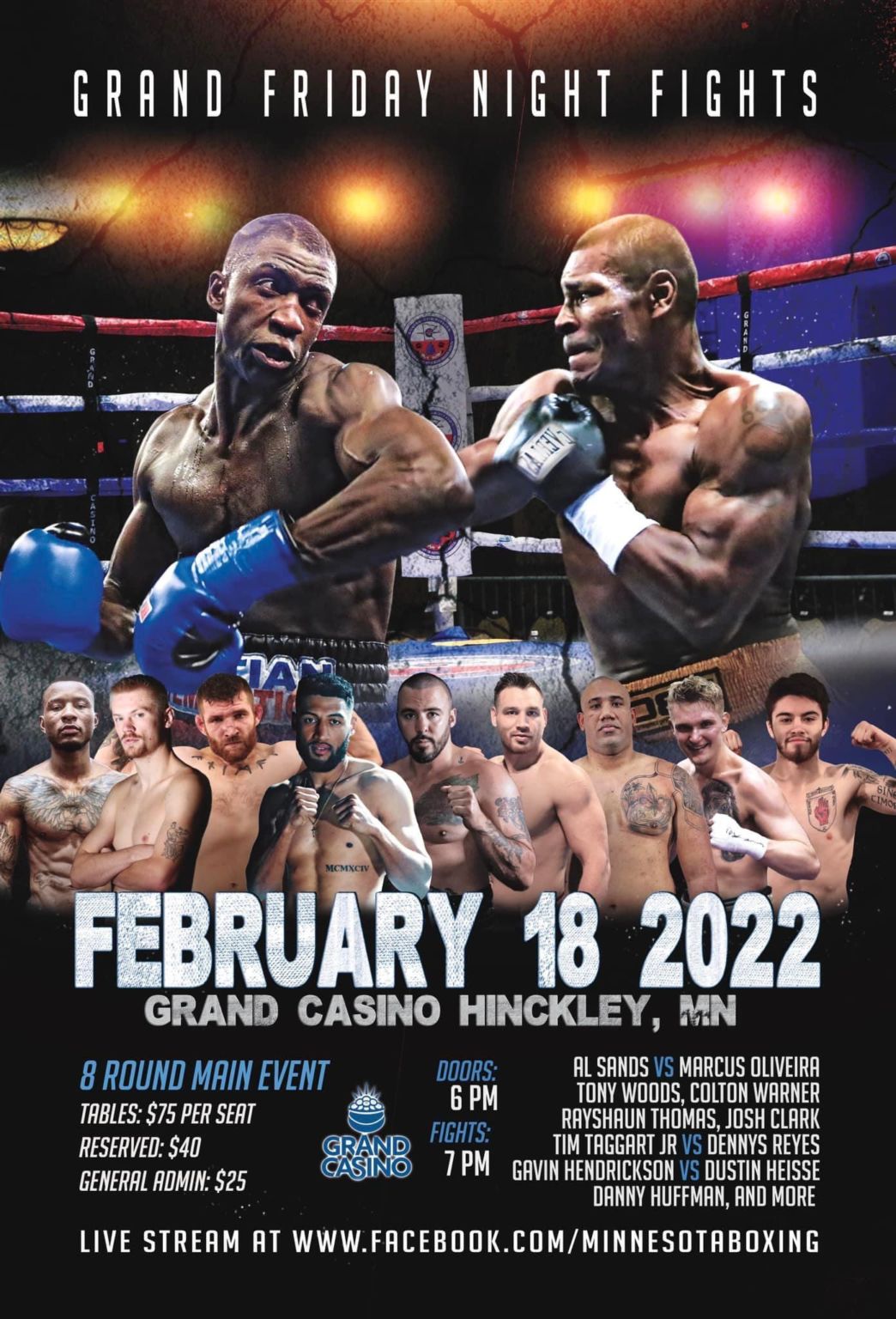 PRO Grand Friday Night Fight MN Series, Hinckley MN Boxing Events