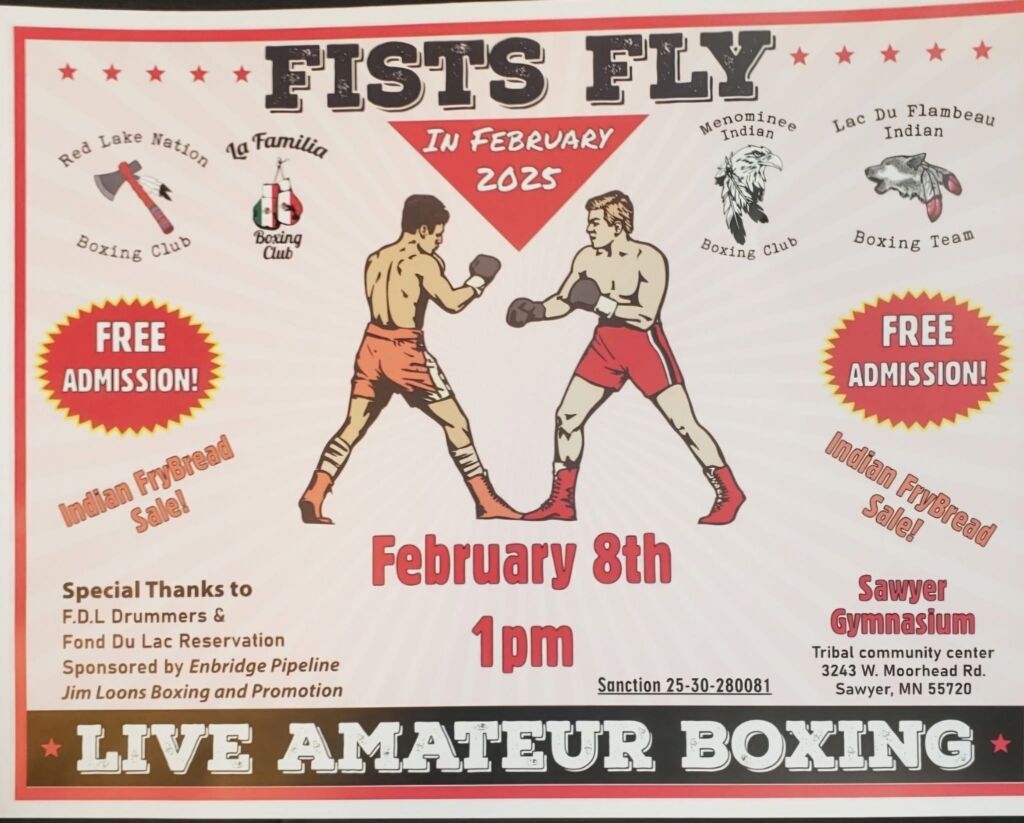 AMATEUR: FIST FLY IN FEBRUARY,  SAWYER, MN @ Sawyer (Gwaaba'iganing) Tribal Community Center